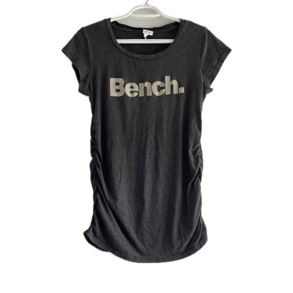 Bench Charcoal Gray Tee with Synched Side Design and Sparkly Logo - Picture 1 of 5